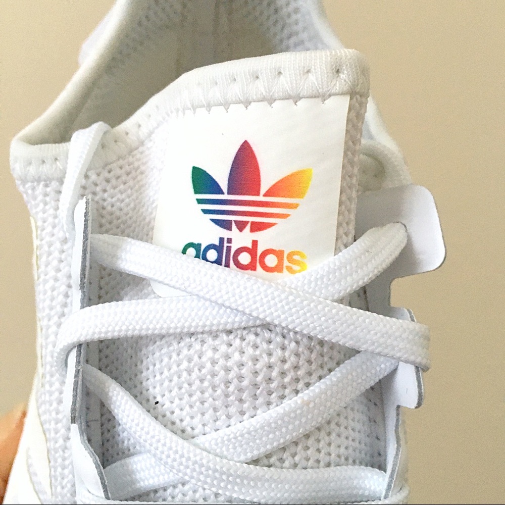 Adidas NMD R1 Joyful Rainbow White Sneakers - Picture 8 of 10